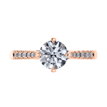 18ct Rose Gold Round Brilliant 4 Claw Engagement Ring Mount.