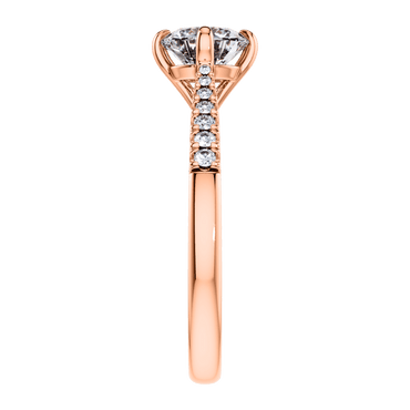 18ct Rose Gold Round Brilliant 4 Claw Engagement Ring Mount.