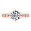 6 Claw Delicate Round Brilliant Diamond Engagement Ring in 18ct Rose Gold