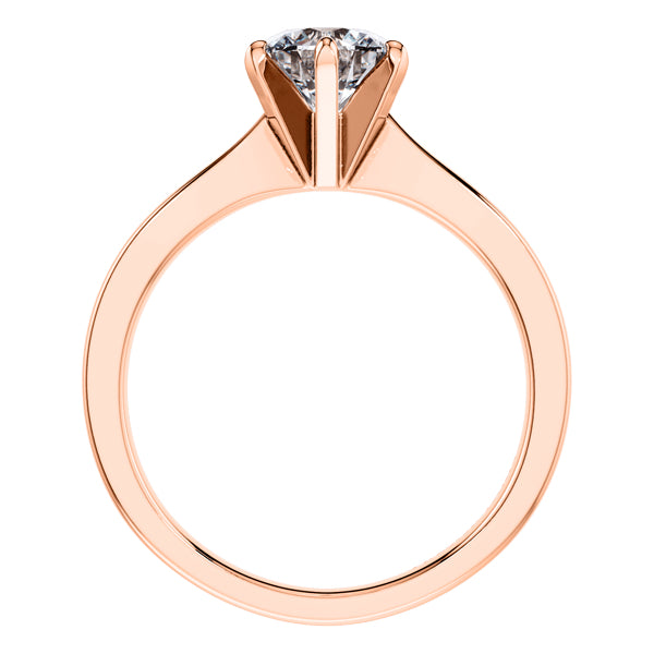 6 Claw Delicate Round Brilliant Diamond Engagement Ring in 18ct Rose Gold