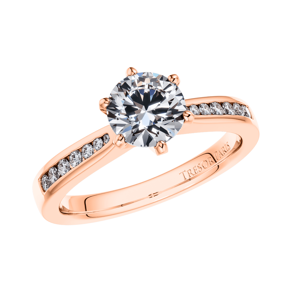 6 Claw Delicate Round Brilliant Diamond Engagement Ring Mount in 18ct Rose Gold