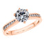 6 Claw Delicate Round Brilliant Diamond Engagement Ring in 18ct Rose Gold