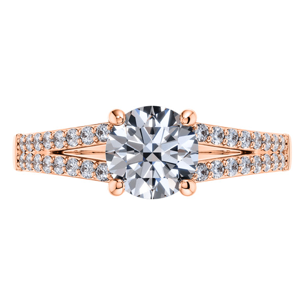 Elegant Round Brilliant Rose Gold 18ct Diamond Engagement Ring.