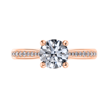 4 Claw 18ct Rose Gold Round Brilliant Diamond Engagement Ring Mount.