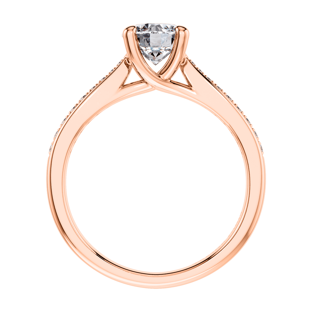 4 Claw 18ct Rose Gold Round Brilliant Diamond Engagement Ring Mount.