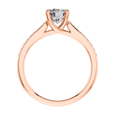 4 Claw 18ct Rose Gold Round Brilliant Diamond Engagement Ring Mount.