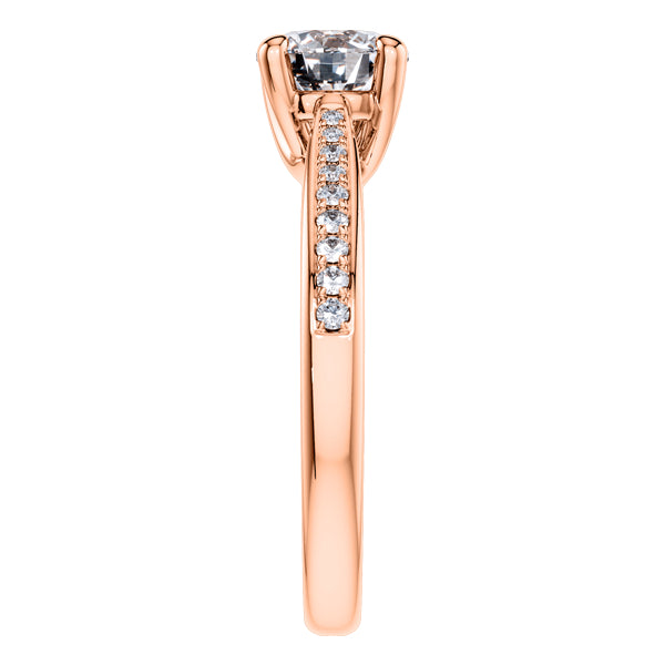 4 Claw 18ct Rose Gold Round Brilliant Diamond Engagement Ring.