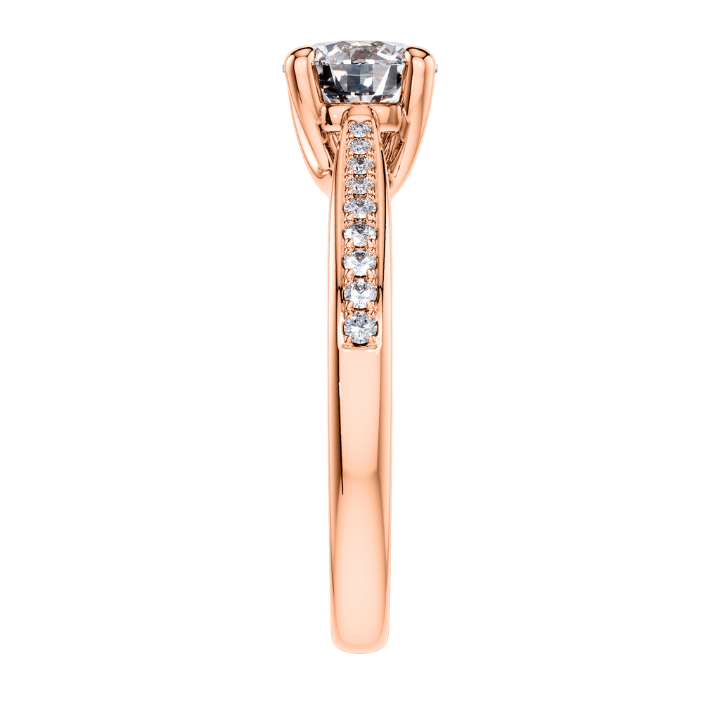 4 Claw 18ct Rose Gold Round Brilliant Diamond Engagement Ring Mount.