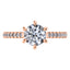 Elegant 18ct Rose Gold Diamond Engagement Ring With 6 Claws.