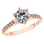 Elegant 18ct Rose Gold Diamond Engagement Ring With 6 Claws.