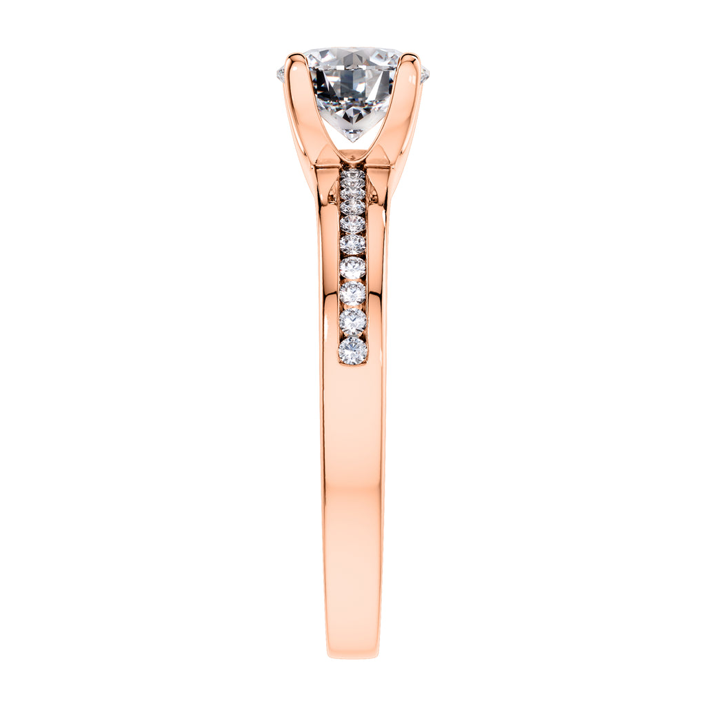 Timeless 4 Claw Round Brilliant Engagement Ring Made in 18ct Rose Gold