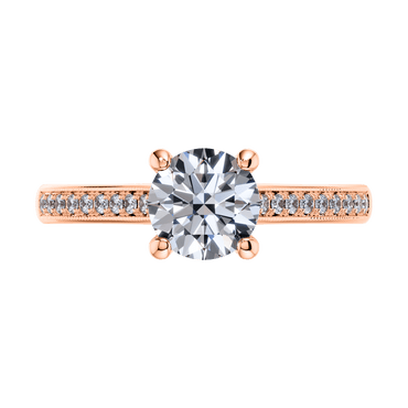 18ct Rose Gold Round Brilliant Engagement Ring Mount.