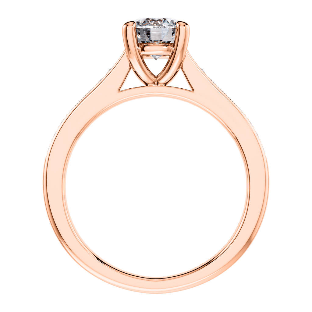 18ct Rose Gold Round Brilliant Engagement Ring Mount.