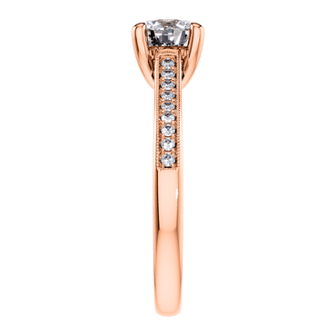 18ct Rose Gold Round Brilliant Engagement Ring Mount.