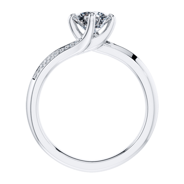 4 Claw Round Brilliant Platinum Twist  Engagement Ring Mount