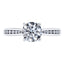 Detailed 4 Claw Round Brilliant Diamond Engagement Ring in Platinum