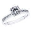 Detailed 4 Claw Round Brilliant Diamond Engagement Ring in Platinum