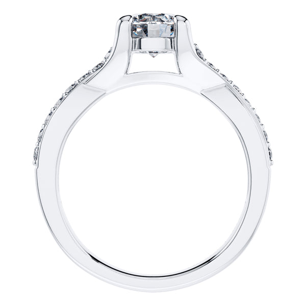 Round Brilliant 4 claw Platinum Diamond Engagement Ring.