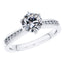 6 Claw Delicate Round Brilliant Diamond Engagement Ring in Platinum