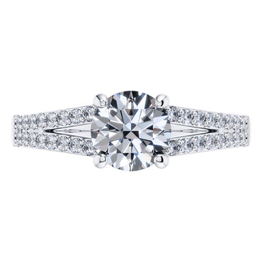 Elegant Round Brilliant Platinum Diamond Engagement Ring.
