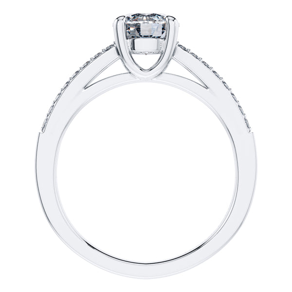 Elegant Round Brilliant Platinum Diamond Engagement Ring.