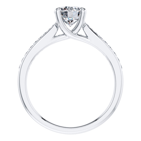 4 Claw Platinum Round Brilliant Diamond Engagement Ring.