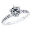 Elegant Platinum Diamond Engagement Ring With 6 Claws.