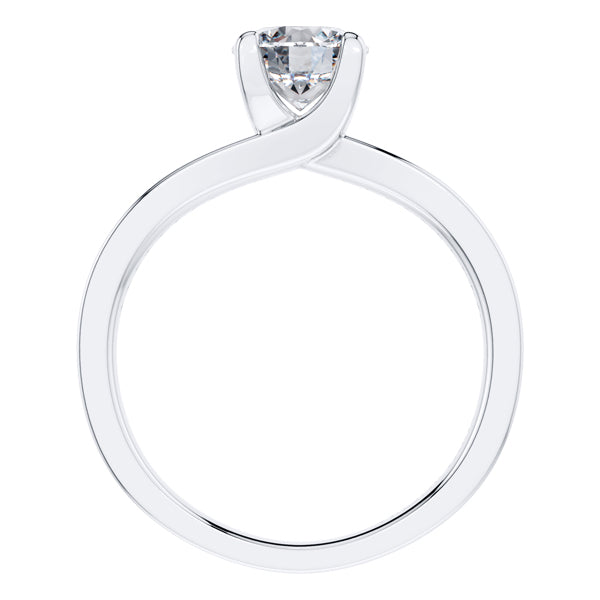 Timeless 4 Claw Round Brilliant Engagement Ring Made in Platinum