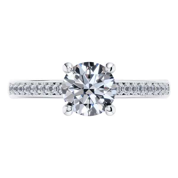 Platinum Round Brilliant Diamond Engagement Ring.