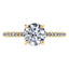 Stunning Round Brilliant Diamond 4 Claw Engagement Ring with side diamonds Set in 18ct Yellow Gold.