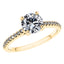 Stunning Round Brilliant Diamond 4 Claw Engagement Ring with side diamonds Set in 18ct Yellow Gold.