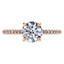 Stunning Round Brilliant Diamond 4 Claw Engagement Ring with side diamonds Set in 18ct Rose Gold.