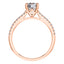 Stunning Round Brilliant Diamond 4 Claw Engagement Ring with side diamonds Set in 18ct Rose Gold.