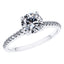 Stunning Round Brilliant Diamond 4 Claw Engagement Ring with side diamonds Set in Platinum.