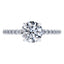 Elegant 4 Claw 18ct White Gold Round Brilliant Engagement Ring with Diamond Sides .