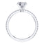 Elegant 4 Claw 18ct White Gold Round Brilliant Engagement Ring with Diamond Sides .