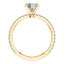 Elegant 4 Claw 18ct yellow Gold Round Brilliant Engagement Ring with Diamond Sides .