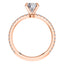 Elegant 4 Claw 18ct Rose Gold Round Brilliant Engagement Ring with Diamond Sides .