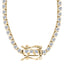 Four claw graduated round H-SI diamond necklace in 18k Yellow gold