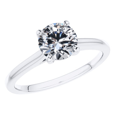 Stunning Round Brilliant Diamond 4 Claw Engagement Ring Set in 18ct White Gold.