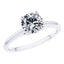 Stunning Round Brilliant Diamond 4 Claw Engagement Ring Set in 18ct White Gold.