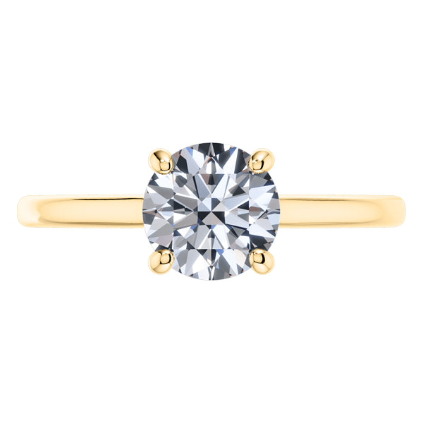 Stunning Round Brilliant Diamond 4 Claw Engagement Ring Set in 18ct Yellow Gold.