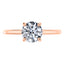 Stunning Round Brilliant Diamond 4 Claw Engagement Ring Set in 18ct Rose Gold.