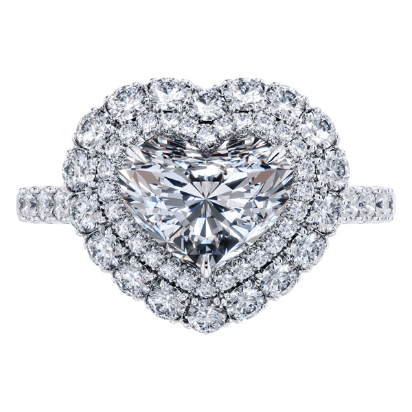 GIA Certified Type 2a Heart Shape Diamond Engagement Ring, in Platinum