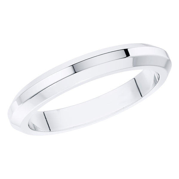 Plain TP Signature Wedding Ring in 18ct White Gold