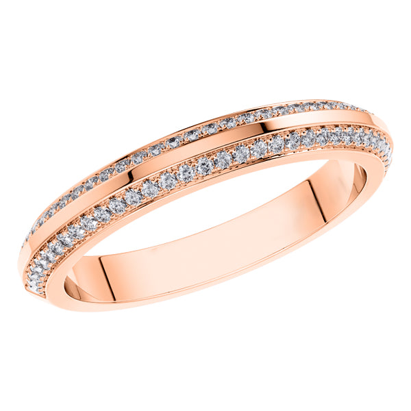 0.21ct Round Diamond Signature ET Wedding Ring in 18ct Rose Gold