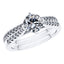 18ct White Gold Round Brilliant 4 Claw Engagement Wedding Ring.