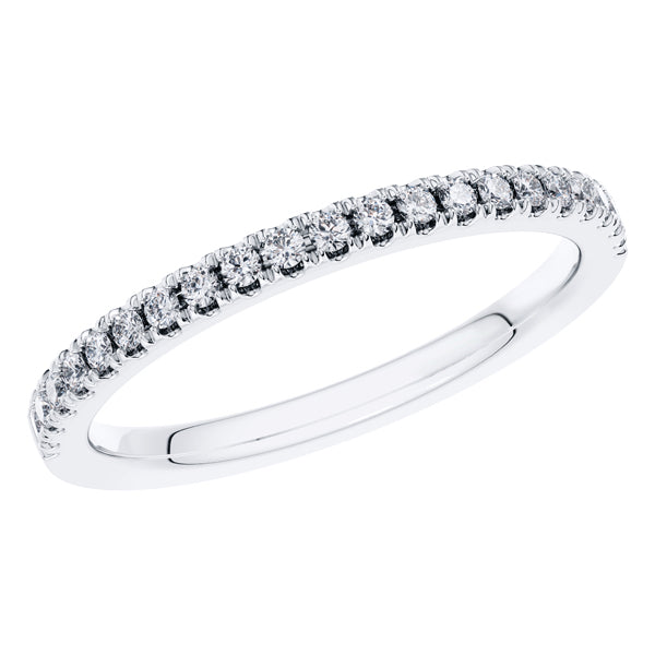 0.25ct Round Diamond Half Eternity Wedding Ring in 18ct White Gold