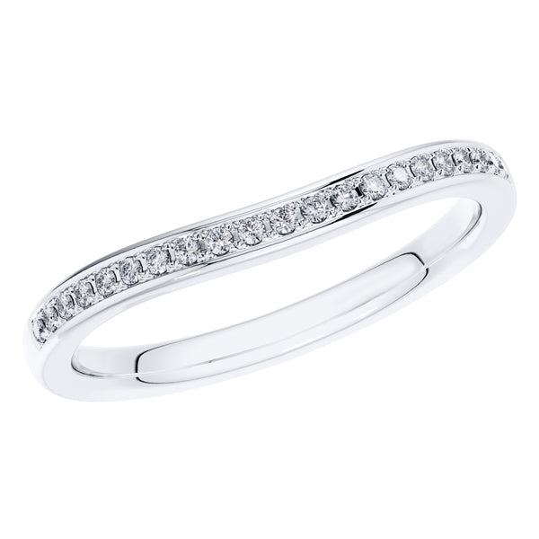 0.15ct Round Diamond Half Eternity Wedding Ring in 18ct White Gold