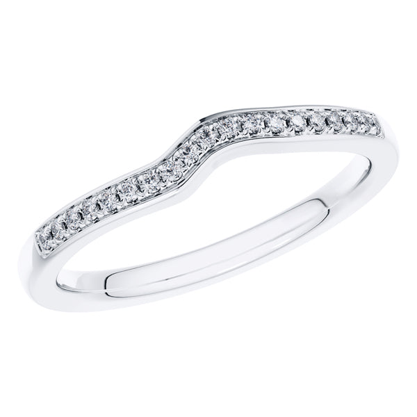 0.10ct Round Diamond Half Eternity Wedding Ring in 18ct White Gold